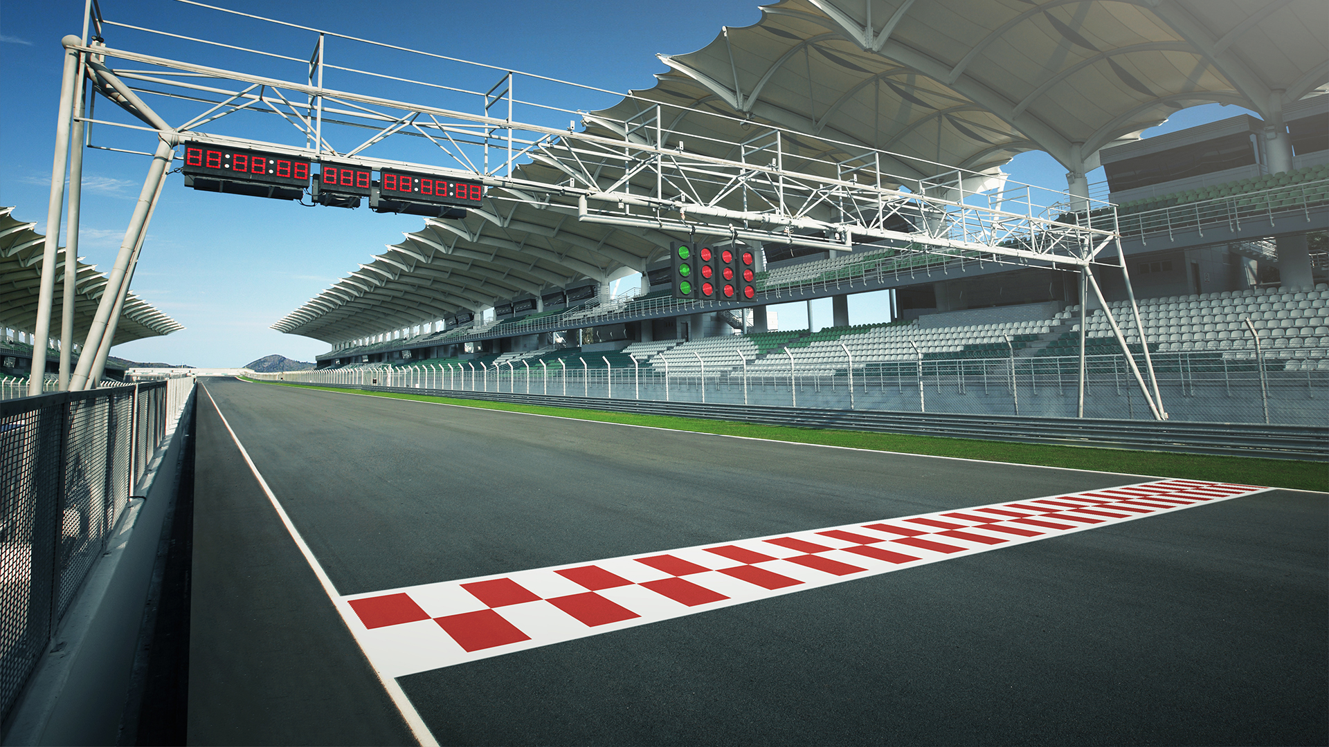 Rev Up Your Projects with Prisma Paints | High-Performance Paints in Bahrain Race track finish line with vibrant Prisma Paints colors in Bahrain.